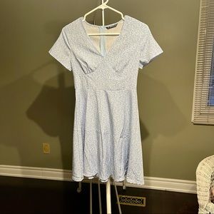 Blue floral mini tea dress